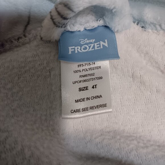 Disney Frozen Girls 4T Plush Bathrobe Soft Pastels Pictures Elsa & Anna - Picture 6 of 8